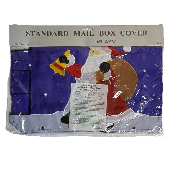 Vintage 1994 CBK Santa Mailbox Cover Christmas 18”x20” Nylon New Sealed - Picture 2 of 7
